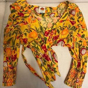 FARM RIO x ANTHROPOLOGIE COTTON SWISS DOT TOP